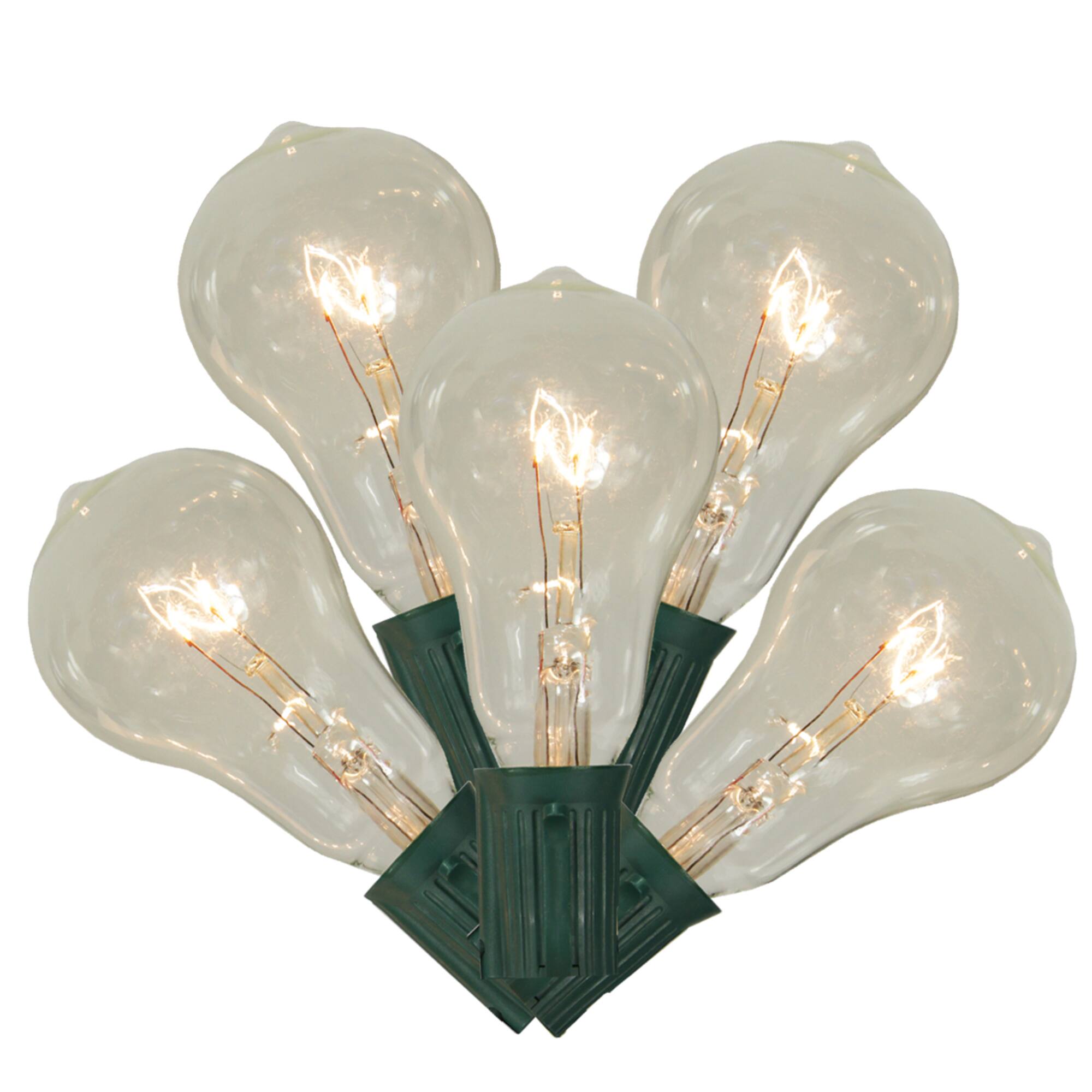 Transparent PS50 Edison Style Patio Lights - 9' Green Wire - 10ct